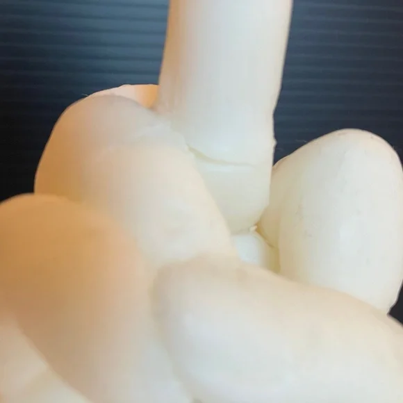 Ashley Longshore Art CANDLE of Her Hand Giving the Finger F*** You RARE Artist